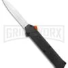 AKC F-16 Black D/A OTF Automatic Knife + Orange Button - Bayo Satin Plain -AKC Knives Shop AKC F 16 DA Bayo OTF Auto Black Orange Button Satin BHQ 102935 jr large