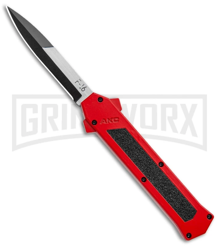 AKC F-16 Red D/A OTF Automatic Knife - Bayo Two Tone Plain 3 AKC F-16 Red D/A OTF Automatic Knife - Bayo Two Tone Plain