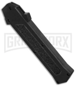 AKC F-16 Black D/A OTF Automatic Knife - Dagger Black Plain -AKC Knives Shop AKC F 16 DA Dagger OTF Auto Black Black GX 33364 jr spine large