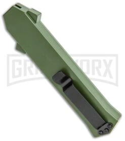 AKC F-16 Green D/A Dagger OTF Automatic Knife - Dagger Two Tone Plain -AKC Knives Shop AKC F 16 DA Dagger OTF Auto Green TT BHQ 115400 jr side large