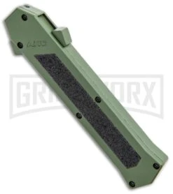 AKC F-16 OD Green D/A OTF Automatic Knife - Dagger Satin Plain -AKC Knives Shop AKC F 16 DA Dagger OTF Auto OD Green Satin BHQ 95347 jr spine large
