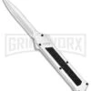 AKC F-16 White D/A OTF Automatic Knife - Dagger Satin Plain -AKC Knives Shop AKC F 16 DA Dagger OTF White Satin BHQ 94221 jr large