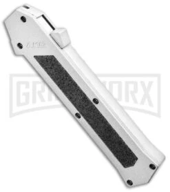 AKC F-16 White D/A OTF Automatic Knife - Dagger Satin Plain -AKC Knives Shop AKC F 16 DA Dagger OTF White Satin BHQ 94221 jr spine large