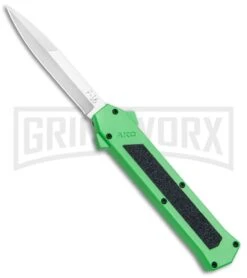 AKC F-16 Green D/A OTF Automatic Knife - Bayo Satin Plain