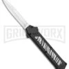 AKC F-16 Zebra D/A OTF Automatic Knife - Bayo Satin Plain -AKC Knives Shop AKC F 16 Zebra DA OTF Auto Bayo Satin Plain BP 25401 jr large