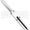 AKC F-20 White D/A OTF Automatic Knife - Spear Point Satin Plain -AKC Knives Shop AKC F 20 D A Spear Point OTF AK White Aluminium 3in Satin BHQ 158200 td large