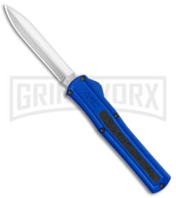 AKC F-20 Blue D/A OTF Automatic Dagger Knife - Satin Plain