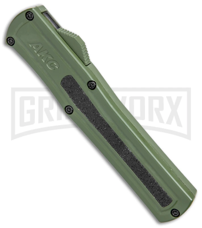 AKC F-20 OD Green Aluminum D/A OTF Automatic Knife - Dagger Black Plain 4 AKC F-20 OD Green Aluminum D/A OTF Automatic Knife - Dagger Black Plain - Image 2