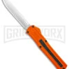 AKC F-20 Orange D/A OTF Drop Point Automatic Knife - Satin Plain -AKC Knives Shop AKC F 20 DA Dagger OTF Auto Orange Satin BHQ 140491 jr large