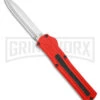 AKC F-20 Red Aluminum DBL Dagger OTF Automatic Knife - Satin Plain -AKC Knives Shop AKC F 20 DA Dagger OTF Auto Red Aluminum Satin BHQ 179208 jr large