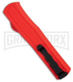 AKC F-20 Red Aluminum DBL Dagger OTF Automatic Knife - Satin Plain -AKC Knives Shop AKC F 20 DA Dagger OTF Auto Red Aluminum Satin BHQ 179208 jr side large