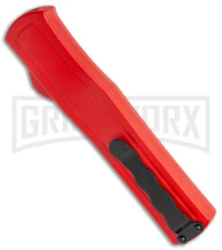 AKC F-20 Red D/A OTF Automatic Knife - Satin Plain -AKC Knives Shop AKC F 20 DA Dagger OTF Auto Red Satin BHQ 140483 jr side large