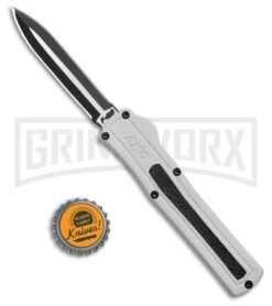AKC F-20 White Aluminum D/A Dagger OTF Automatic Knife - Two Tone Plain 9 AKC F-20 White Aluminum D/A Dagger OTF Automatic Knife - Two Tone Plain -AKC Knives Shop AKC F 20 DA Dagger OTF Auto White Aluminum TT BHQ 179206 jr bottlecap large