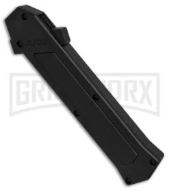 AKC F-16 Black Inlay D/A OTF Automatic Knife - Bayo Satin Plain -AKC Knives Shop AKC F16 DA Bayonet Black Inlay satin BHQ 79503 er spine large