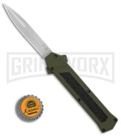 AKC F-16 OD Green D/A OTF Automatic Knife - Bayo Satin Plain -AKC Knives Shop AKC F16 OD Green DA Bayo Satin Plain BP 25690 er bottlecap large