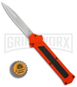 AKC F-16 Orange D/A OTF Automatic Knife - Bayo Satin Plain -AKC Knives Shop AKC F16 Orange DA Bayo Satin Plain BP 25689 er bottlecap large