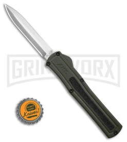 AKC F-20 D/A OTF OD Green Aluminum Automatic Knife - Satin Plain 9 AKC F-20 D/A OTF OD Green Aluminum Automatic Knife - Satin Plain -AKC Knives Shop AKC F20 DA OTF AK Dagger OD Green Alum 3in Satin BHQ 178613 td size large