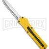 AKC F-20 D/A Dagger Yellow Aluminum OTF Automatic Knife - Satin Plain 1 AKC F-20 D/A Dagger Yellow Aluminum OTF Automatic Knife - Satin Plain -AKC Knives Shop AKC F20 DA OTF AK Dagger yellow Alum 3in Satin BHQ 178761 td large