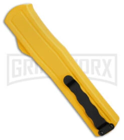 AKC F-20 D/A Drop Point Yellow OTF Automatic Knife - Satin Plain 5 AKC F-20 D/A Drop Point Yellow OTF Automatic Knife - Satin Plain -AKC Knives Shop AKC F30 DA Drop Point OTF AK Yellow 3in Satin BHQ 178601 td side large