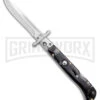 Italian Style 9" Roma Black Marbled Pearlex Auto Swinguard - Polished Plain