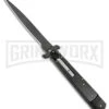 AKC 9" Tactical Leverletto Black Automatic Knife - Flat Grind
