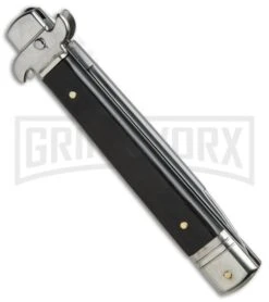 AKC Bill DeShivs 9" Leverletto Ebony Wood Automatic Knife - Flat Plain 8 AKC Bill DeShivs 9" Leverletto Ebony Wood Automatic Knife - Flat Plain -AKC Knives Shop AKC Leverletto 9in LL Ebony BHQ 67445 jr side large