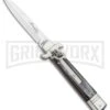 AKC 7.75" Leverletto Honey Horn Automatic Knife - Satin Bayonet -AKC Knives Shop AKC Leverletto LL Auto Honey Horn Bayo BHQ 92872 jr large