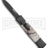 AKC Minion Concord Snake Skin OTF Automatic Knife - Dagger Black Plain -AKC Knives Shop AKC Minion Concord OTF Auto Snake Skin Black Dagger BHQ 173568 jr large