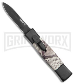 AKC Minion Concord Snake Skin OTF Automatic Knife - Dagger Black Plain