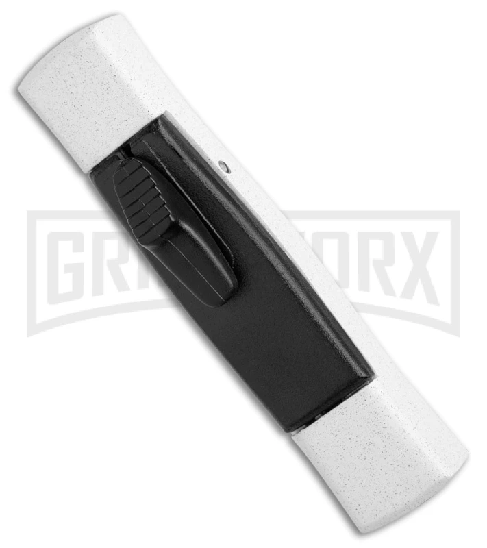 AKC Minion Concord White/Black OTF Automatic Knife - Flat Grind Black Plain 4 AKC Minion Concord White/Black OTF Automatic Knife - Flat Grind Black Plain - Image 2