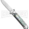 AKC 8" Shot Shell Puller Lever Lock Abalone Automatic Knife - Flat Plain 1 AKC 8" Shot Shell Puller Lever Lock Abalone Automatic Knife - Flat Plain -AKC Knives Shop AKC Shot Puller 8in LL Italian Abalone BHQ 68879 jr large