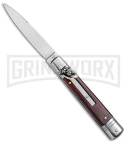 AKC 7.75" Slimline Lever Lock Cocobolo Automatic Knife - Flat
