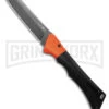AKC Smarty Black W/Orange Bolster Automatic Knife Reverse Tanto - Black SW Plain -AKC Knives Shop AKC Smarty AK Black w Orange Bolster 3in BSW BHQ 184665 td large