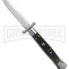 AKC 10" Black G-10 Roma Black Swinguard Automatic Knife - Satin Plain -AKC Knives Shop AKC Swinguard 10 in Auto Italian Bayonet Stiletto Black G 10 4in Satin GX 42426 td large