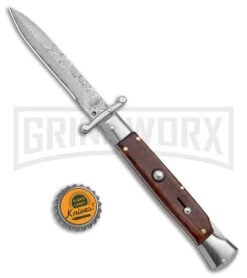 AKC Swinguard 9" Snakewood (Damascus Bayonet Blade) -AKC Knives Shop AKC Swinguard 9in Snakewood Damascus Bayo GX 4274 jr bottlecap large