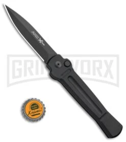 AKC X-treme Ace Black Automatic Knife - Black Plain -AKC Knives Shop AKC X TREME ACE Side Opening Automatic Knife Black Black BHQ 100384 kp bottle cap large