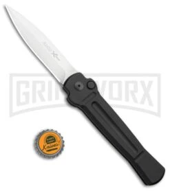 AKC X-treme Ace Black Automatic Knife - Satin Plain -AKC Knives Shop AKC X TREME ACE Side Opening Automatic Knife Black Satin BHQ 100386 kp bottle cap large