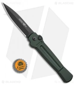 AKC X-treme Ace Automatic Knife Dark Green (3.6" Black) -AKC Knives Shop AKC X TREME ACE Side Opening Automatic Knife Green Black BHQ 100385 kp bottle cap
