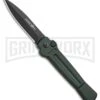 AKC X-treme Ace Dark Green Automatic Knife - Black Plain -AKC Knives Shop AKC X TREME ACE Side Opening Automatic Knife Green Black BHQ 100385 kp open large