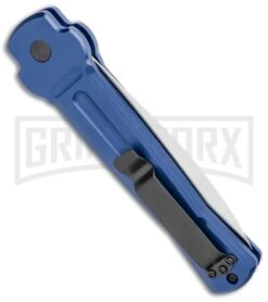 AKC X-treme ACE Blue Automatic Knife - Satin Plain -AKC Knives Shop AKC X treme Ace Auto Blue Satin BHQ 105467 jr side large
