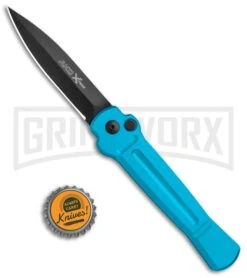 AKC X-treme ACE Light Blue Automatic Knife - Black 9 AKC X-treme ACE Light Blue Automatic Knife - Black -AKC Knives Shop AKC X treme Ace Auto Light Blue Black ACE LBLB BHQ 115396 jr bottlecap large