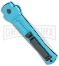 AKC X-treme ACE Light Blue Automatic Knife - Satin Plain -AKC Knives Shop AKC X treme Ace Auto Light Blue Satin BHQ 105418 jr side large