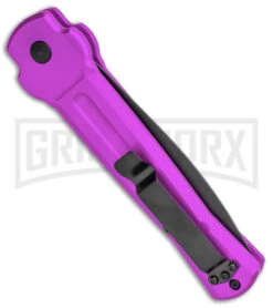 AKC X-treme Ace Purple Automatic Knife - Black Plain -AKC Knives Shop AKC X treme Ace Auto Purple Black BHQ 179221 jr side large