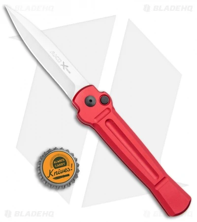 AKC X-treme Ace Automatic Knife Red Aluminum (3.9" Satin) 6 AKC X-treme Ace Automatic Knife Red Aluminum (3.9" Satin) - Image 4