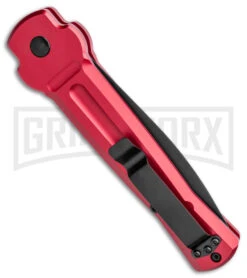 AKC X-treme Ace Red Automatic Knife - Two Tone Plain -AKC Knives Shop AKC X treme Ace Auto Red TT BHQ 143382 jr side large
