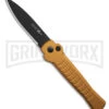 AKC X-treme Ace1 Gold Aluminum Automatic Knife - Black Plain