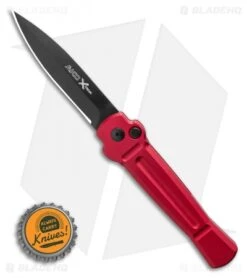 AKC X-treme Ace Automatic Knife Red (3.6" Black) -AKC Knives Shop AKC X treme Ace Automatic Knife Red 3.6 Black BHQ 123056 LS Bottlecap
