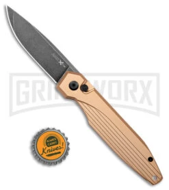 AKC X-treme Dandy Tan Aluminum Automatic Knife - Black Stonewash 9 AKC X-treme Dandy Tan Aluminum Automatic Knife - Black Stonewash -AKC Knives Shop AKC X treme Dandy Tan Aluminum Auto Black SW BHQ 176846 jr bottlecap large