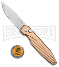 AKC X-treme Dandy Tan Aluminum Automatic Knife (Stonewash) -AKC Knives Shop AKC X treme Dandy Tan Aluminum Auto SW BHQ 176851 jr bottlecap large