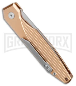 AKC X-treme Dandy Tan Aluminum Automatic Knife (Stonewash) -AKC Knives Shop AKC X treme Dandy Tan Aluminum Auto SW BHQ 176851 jr side large